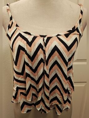 Vintage Charlotte Russe Geometric Chevron Swing Cami Top.